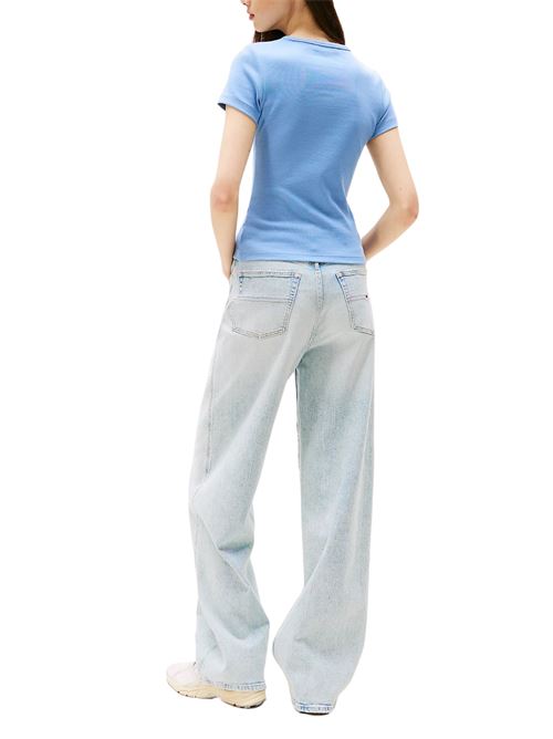 T-shirt donna celeste in cotone Tommy Jeans | DW0DW17881DY6
